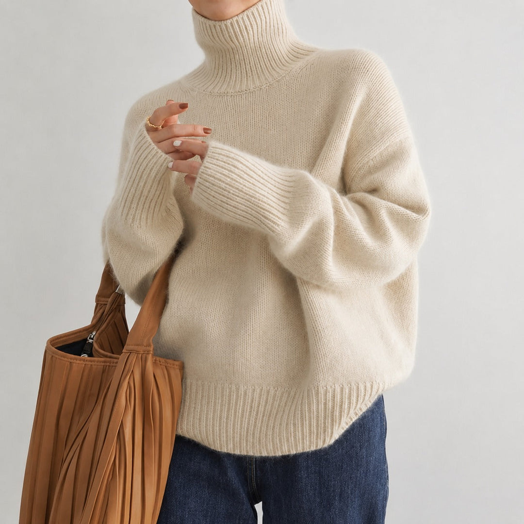Lea - Pull à col roulé ample pour femme
