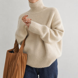 Lea - Pull à col roulé ample pour femme