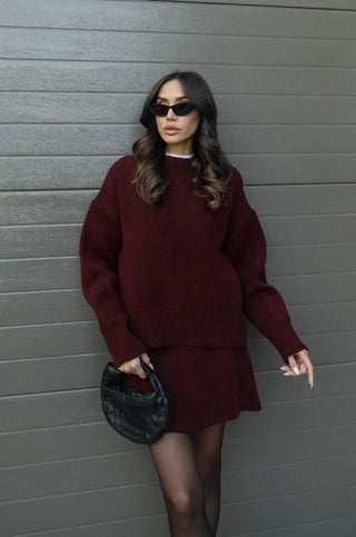 Ariana | Ensemble tricot avec pull et jupe