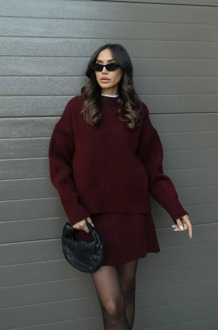 Ariana | Ensemble tricot avec pull et jupe