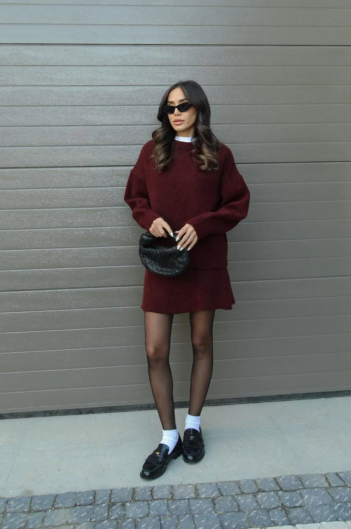 Ariana | Ensemble tricot avec pull et jupe