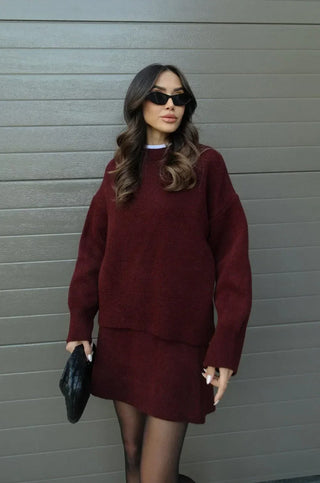 Ariana | Ensemble tricot avec pull et jupe