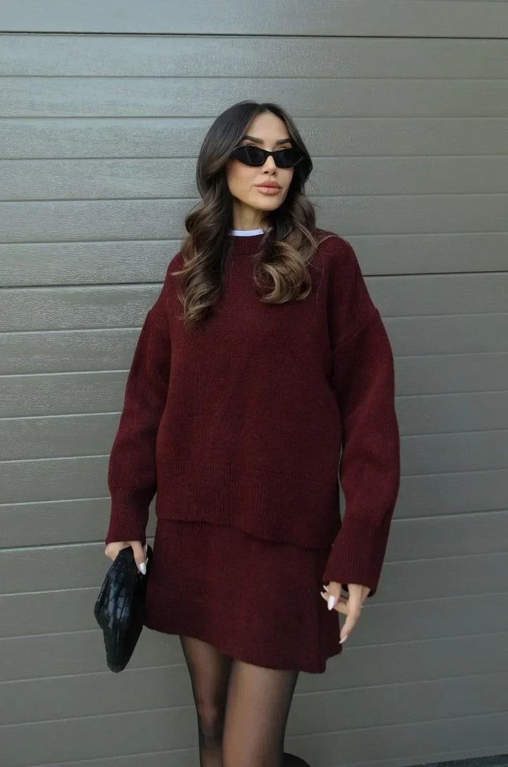 Ariana | Ensemble tricot avec pull et jupe