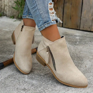 Bottes en daim tendance avec talon
