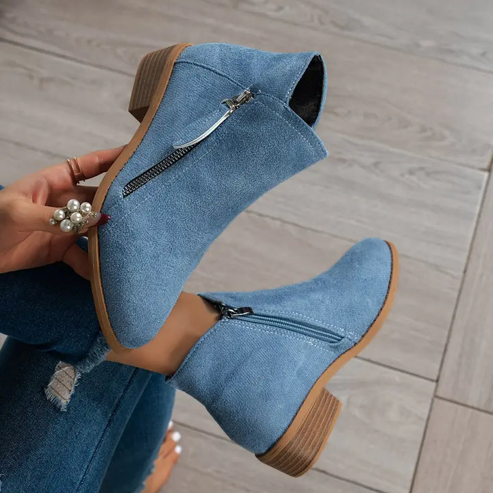 Bottes en daim tendance avec talon