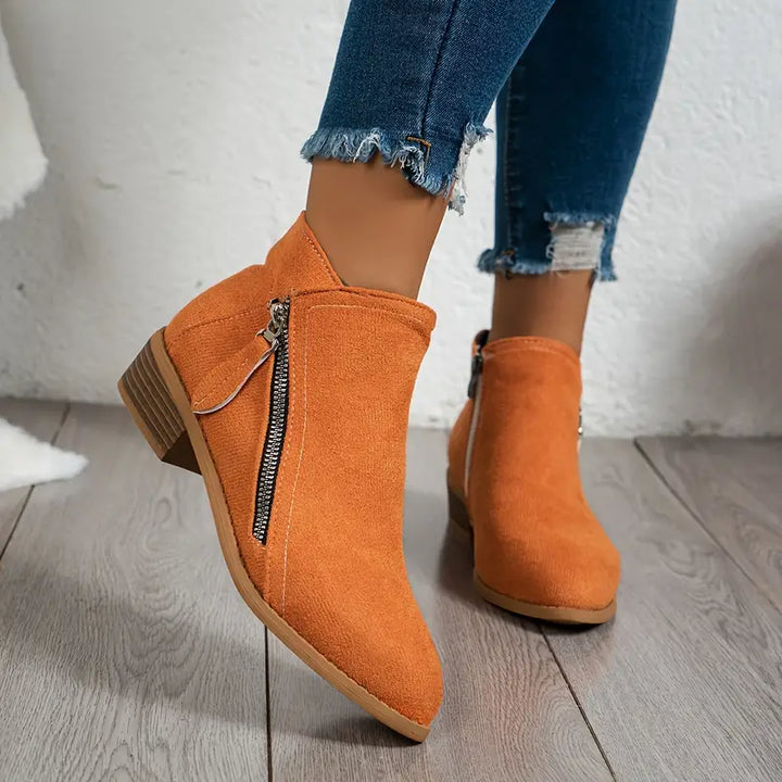 Bottes en daim tendance avec talon