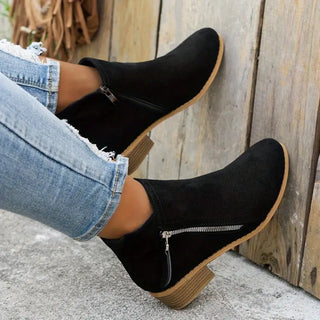 Bottes en daim tendance avec talon