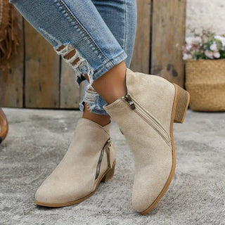 Bottes en daim tendance avec talon