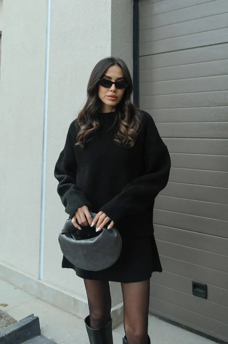 Ariana | Ensemble tricot avec pull et jupe